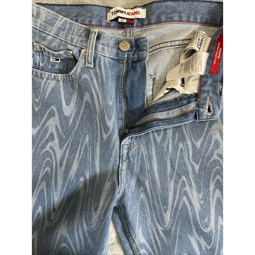 Tommy Jeans Harper High Rise Ankle Straight Psychedelic Swirl Women's 25